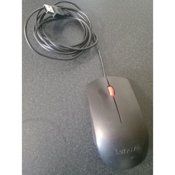 Lenovo MOJUUO USB Wired Mouse – 1600 DPI – Orange Scroll Wheel - Picture 1 of 2